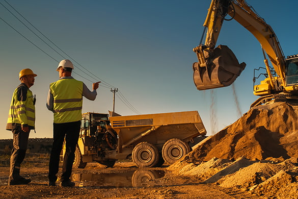 Construction workers at a job site